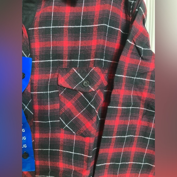 Red/Black/White Plaid Weatherproof Flannel - Picture 4 of 7